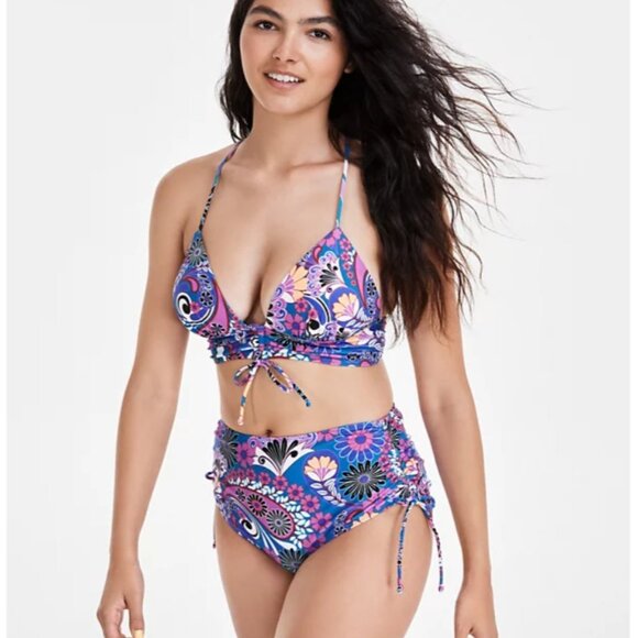 Salt + Cove Women's Floral Print High Waist Bikini Bottoms - Size: XS - NWT - Picture 3 of 11